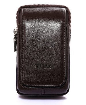 Genuine Leather Waist Bag - Multi-Functional Phone Holder