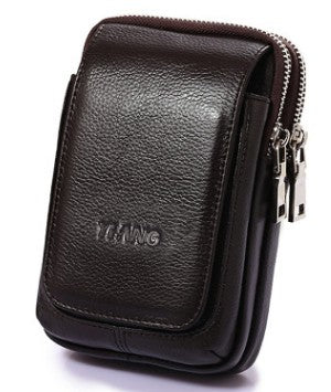Genuine Leather Waist Bag - Multi-Functional Phone Holder