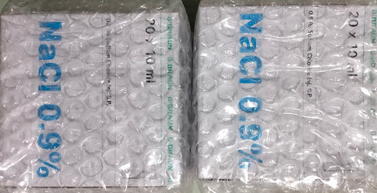 B Braun 0.9% Sodium Chloride Inj. BP 20 x 10ml ampoules per box (2 boxes bundle)